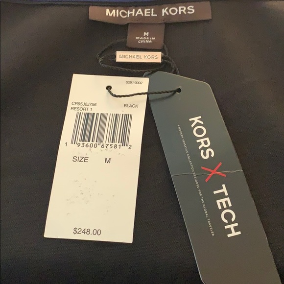 Kors X Tech Color Block Full Zip Drawstring Mixed Media Attached Hood Jacket - Picture 7 of 15